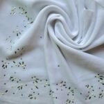 Mirror Border Chiffon Stole Snow