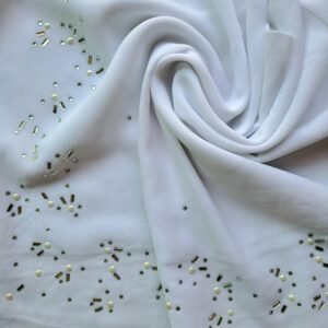 Mirror Border Chiffon Stole Snow