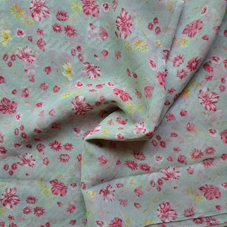 Printed Square Scarf Aqua Printed Square Scarf Aqua