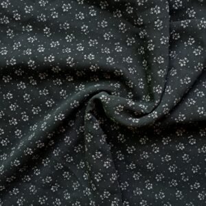 Printed Square Scarf Black Mini Flowers