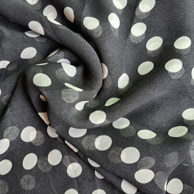 Printed Square Scarf Black Polka Printed Square Scarf Black Polka
