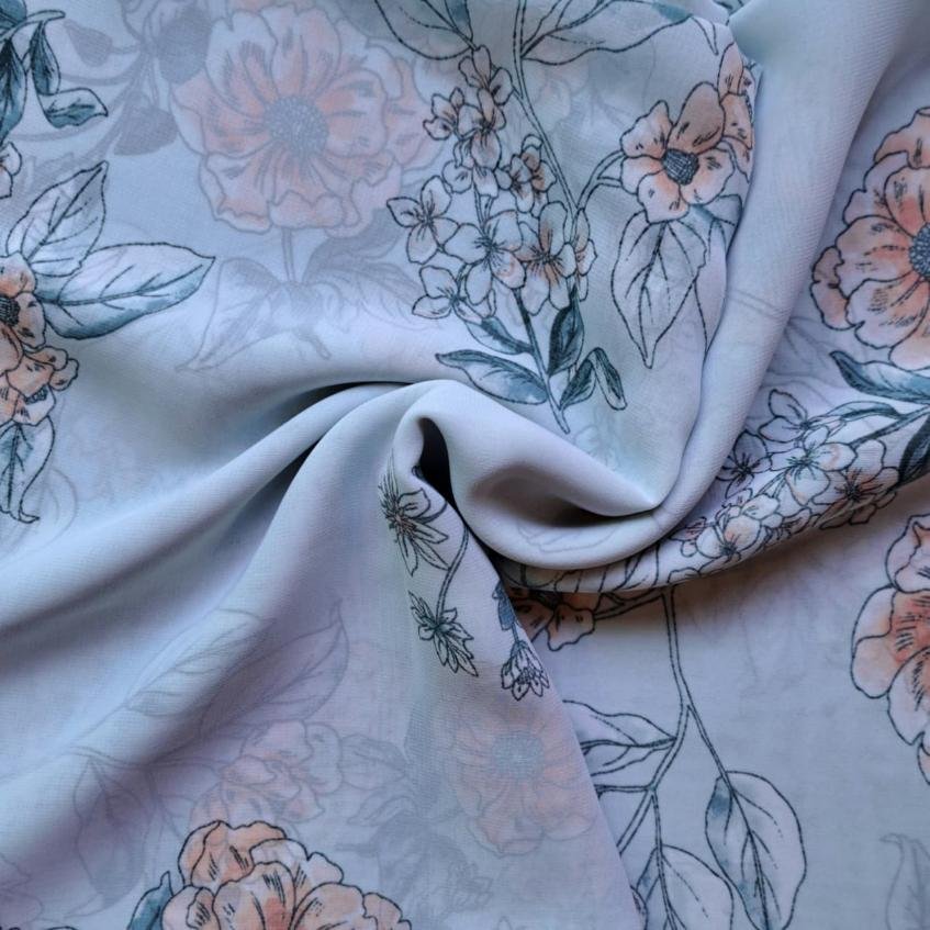 Printed Square Scarf Blue Garden Printed Square Scarf Blue Garden