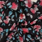 Printed Square Scarf Pink Flowers