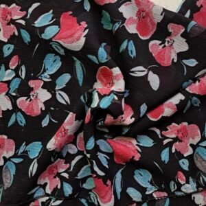 Printed Square Scarf Pink Flowers