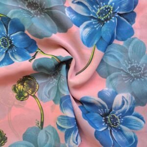 Printed Square Hijab Blue Lilly
