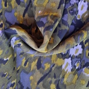 Printed Square Hijab Camouflage Green