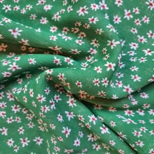 Printed Square Hijab Daisy Green