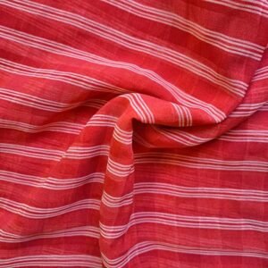 Printed Square Hijab Red Stripes