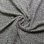Printed Square Hijab Black Flowers