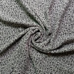 Printed Square Hijab Black Flowers