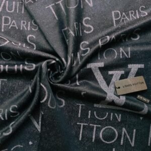 Black and Silver Paris Noir Silk Scarf