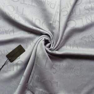 Light Grey Paris Noir Silk Scarf