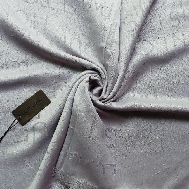 Light Grey Paris Noir Silk Scarf Light Grey Paris Noir Silk Scarf