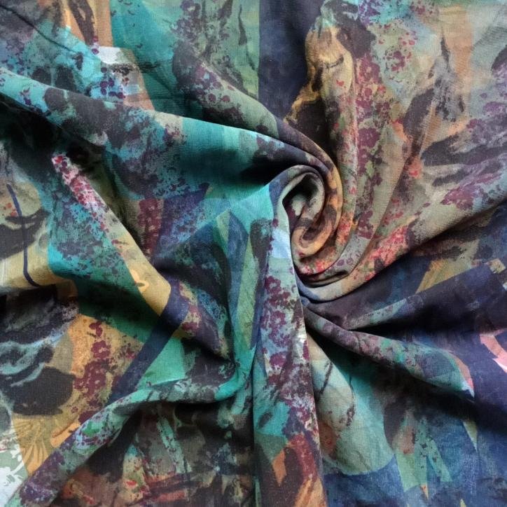 Printed Square Scarf Color Cascade Printed Square Scarf Color Cascade