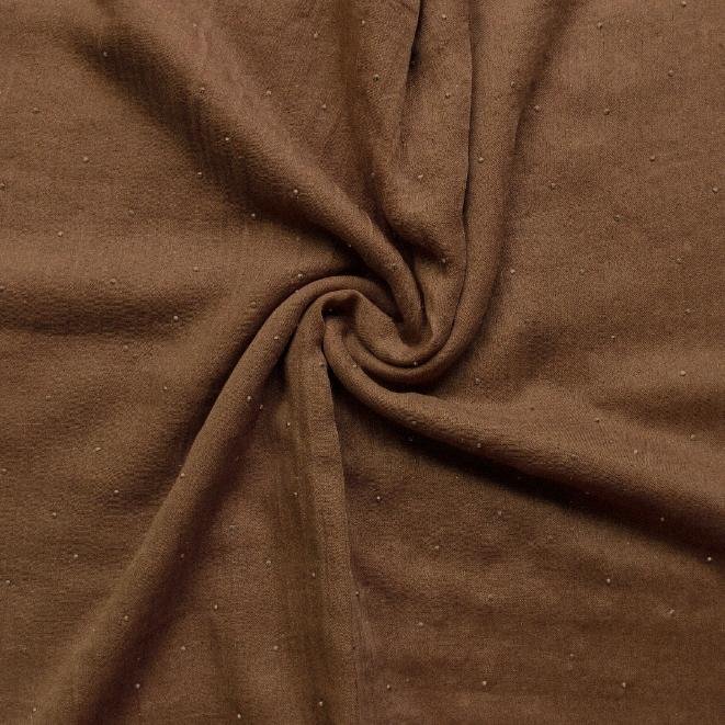 Turkish Lawn Summer Breeze with Diamante Coffee Brown Turkish Lawn Summer Breeze with Diamante Coffee Brown