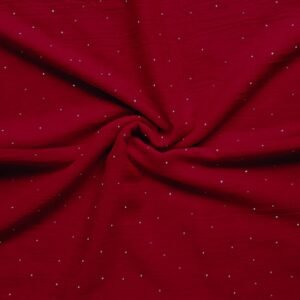 Turkish Lawn Summer Breeze with Diamante Crimson Red
