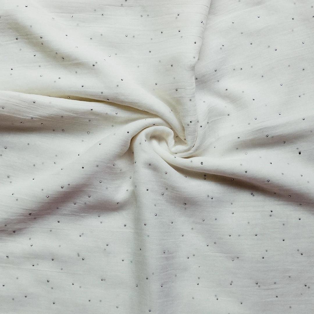Turkish Lawn Summer Breeze with Diamante Off White Turkish Lawn Summer Breeze with Diamante Off White