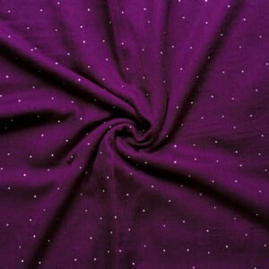 Turkish Lawn Summer Breeze with Diamante Purple