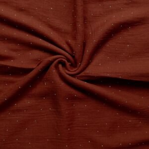 Turkish Lawn Summer Breeze with Diamante Vermilion