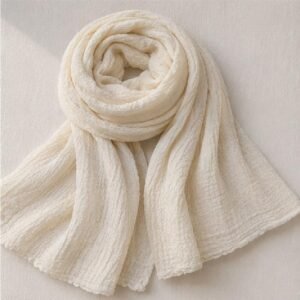 Crinkle Cotton Stole Cream