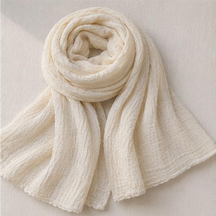 Crinkle Cotton Stole Cream Crinkle Cotton Stole Cream