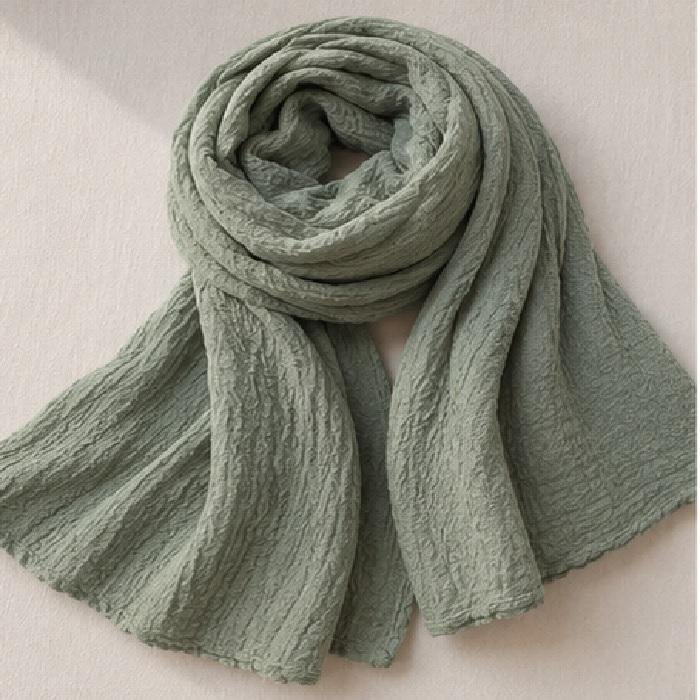 Crinkle Cotton Stole Grey Crinkle Cotton Stole Grey