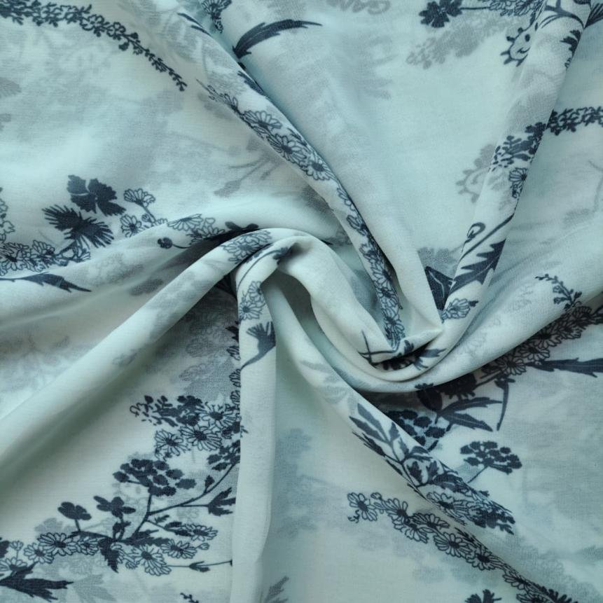 Printed Square Scarf Abstract White Printed Square Scarf Abstract White