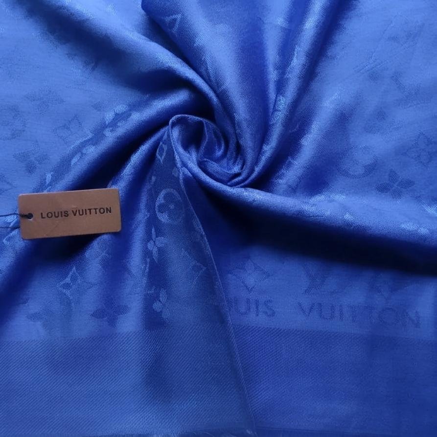 Louis Vuitton Silk Cashmere Stole Royal Blue Louis Vuitton Silk Cashmere Stole Royal Blue